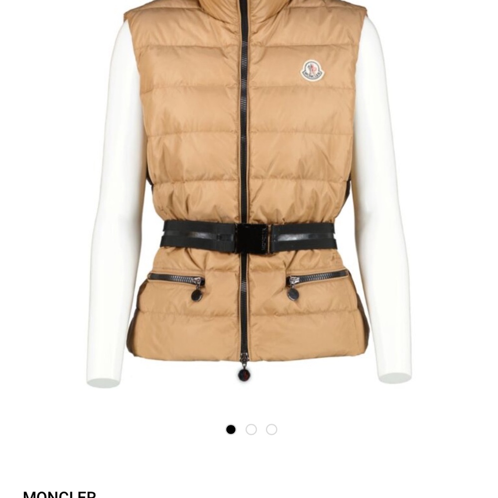 Moncler Beige Gillet Vest with Belt